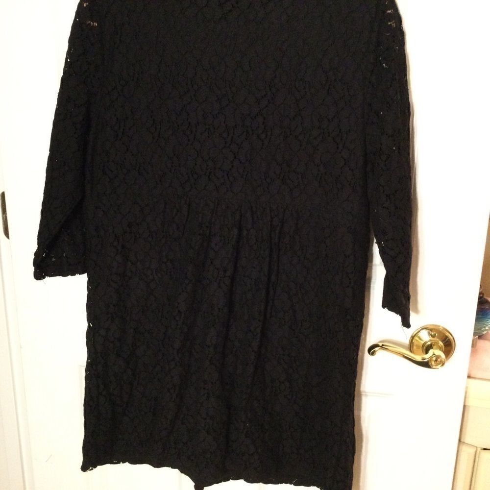 NWOT Style & Co. Line Black Lace Zippered Top Sz L - Picture 5 of 9